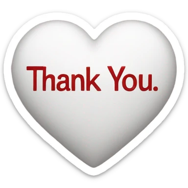 Thank You inside heart sticker