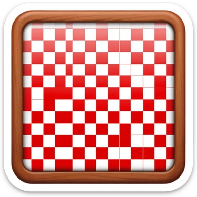 checker board in black white red sticker