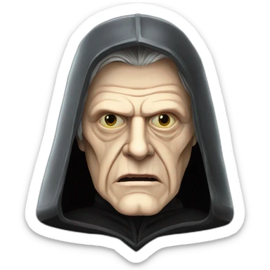 Emperor Shiev Palpatine (scarred and deformed, black hood, robe) Star Wars The return of the jedi sticker