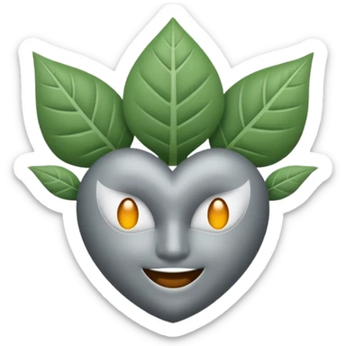 emoji de un trébol gris de 4 hojas sin cara ni cosas raras 🍀 como ese pero de 5 hojas y gris  sticker