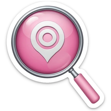 mix light pink dark pink and white girly wifi internet logo with a magnifying glass sticker