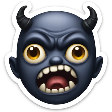 Horrified face dark gothic demon sticker