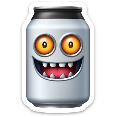 Crea un emoji de una lata de monster blanca sticker
