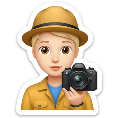 realistic photograph of a photographer, studio quality sticker