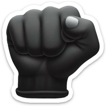 A black fist emoji on a cloud. sticker