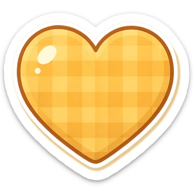 yellow heart with a checkered pattern sticker