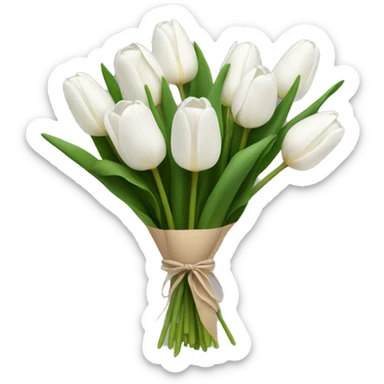 white tulip bouquet  sticker