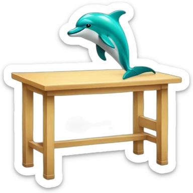 dolphins sitting on a aschool table sticker