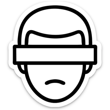 minimal face, straight black bar covering the eyes, clean and modern look, minimal style, simple lines sticker