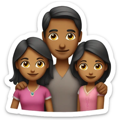 Indian family with 1 daughters  sticker