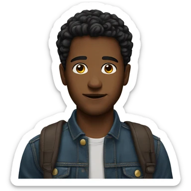 realistic portrait of solo boy sticker