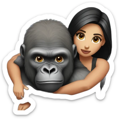 Buff Gorilla holding Kim Kardashian from back sticker