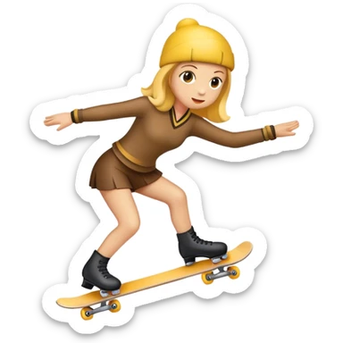 dame un emoji de alguien andando en patineta  sticker