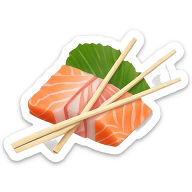 slices of sashimi with chopsticks  sticker