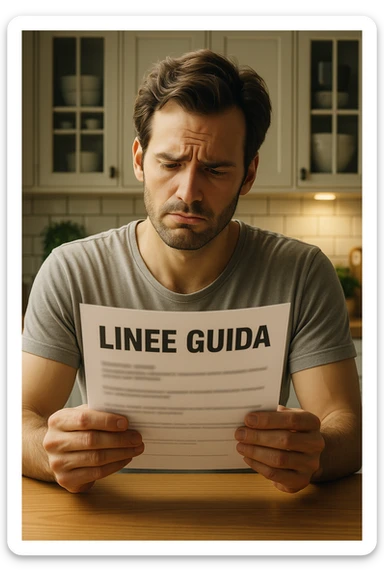 FALLA IDENTICA A QUESTA MA SUL FOGLIO SCRIVI "LINEE GUIDA" IN ITALIANO sticker