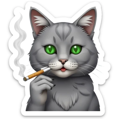 Cat smoking weed sticker