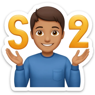 Head with hands holding  6 and 7 sticker