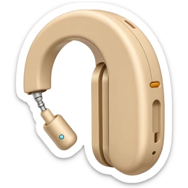 Telinga aid, hearing aid color beinge tapi earmold color white  sticker