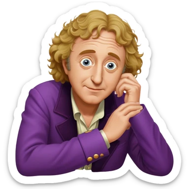 Gene Wilder Head Resting On Hand Meme sticker