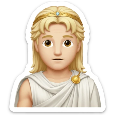 Apollo, God of Light from Gods and Goddesses with long golden blonde hair, white outfit sticker