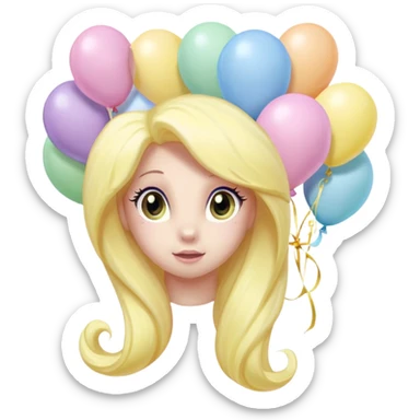 fluttershy mlp pastel balloons floating above its mane. sticker