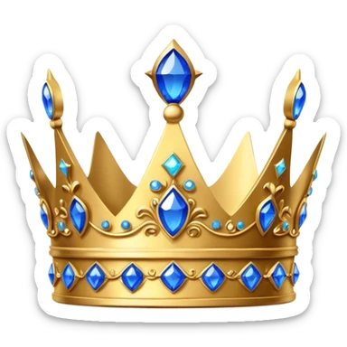 King Crown with blue jewels sticker