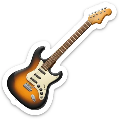 Bana elektronik gitar emojisi yap ama bir tane yüz emojisinin elinde olsun elektronik gitar siyah olsun  sticker