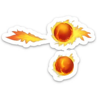 ball of fire flying by fireball sticker