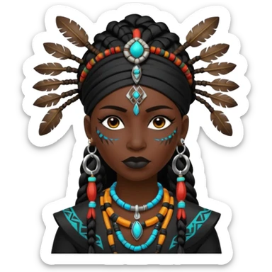 shaman woman black clothes black accesories  sticker