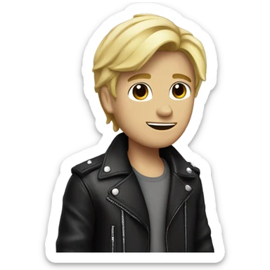 blonde boy in leather jacket whos name jeno sticker