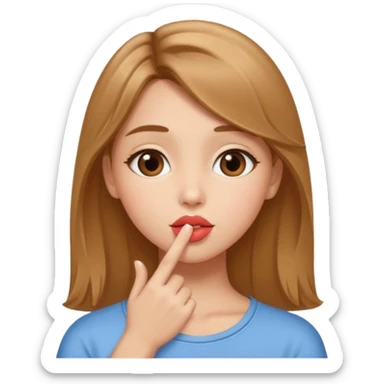 Chica de cabello castaño claro mandando un beso sticker