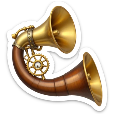 steam punk horn sticker