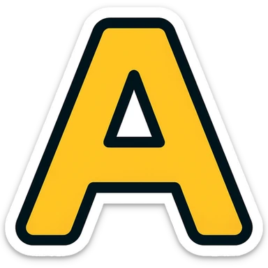 letter A, modern color icon style, clean and simple, suitable for app icons sticker