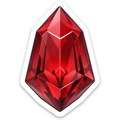iOS sticker, dark fantasy crystal, monochrome red, minimal sticker