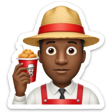 Black man with big nose and KFC bucket sticker