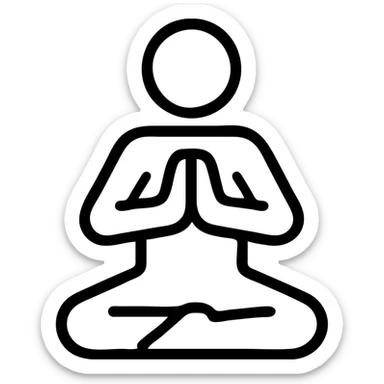 icon on the theme of yoga namaste classes.  sticker
