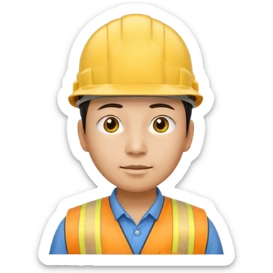 The narrow-eyed Chinese construction worker sticker