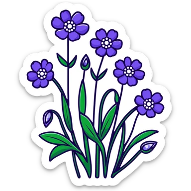 Wedding Crasher strain, hybrid cannabis with purple flowers and white crystals sticker