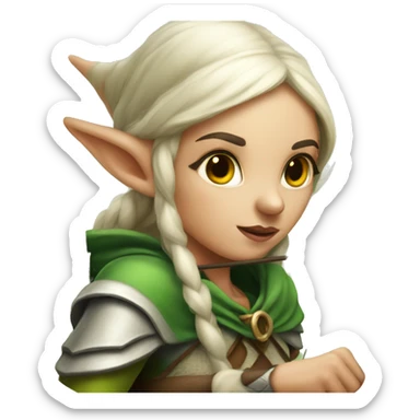 elf girl hunting with a longbow sticker