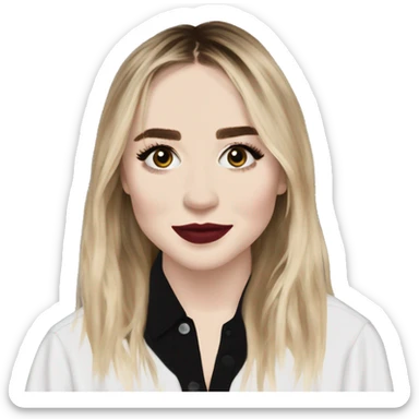 sabrina carpenter curtain bangs sticker