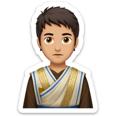 young evil jewish man with greek dress toga sticker