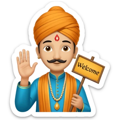 PANDIT JI WITH WELCOME TYPE sticker