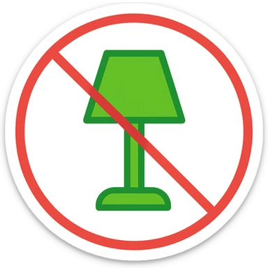 Make the green lamp a much brighter, more vivid green while keeping the red prohibition circle intact. Maintain a transparent background. The style should be consistent with the original images. sticker