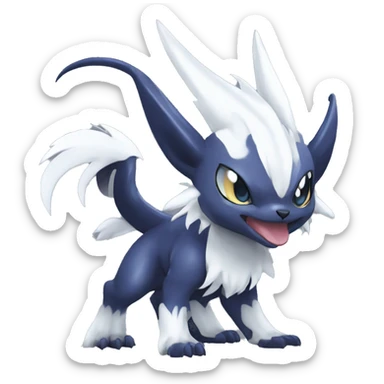 Edgy Cool Kawaii Baby Nargacuga-Absol-Pokémon Full Body Detailed High Quality sticker