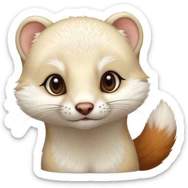 White stoat rubbing head sticker
