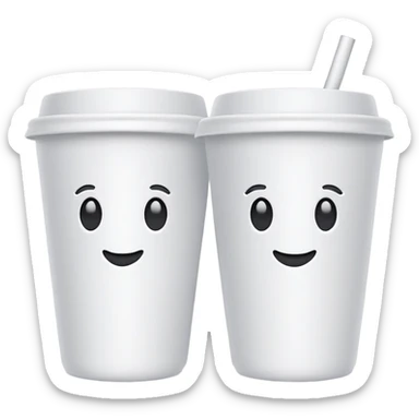 two styrofoam cups sticker