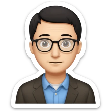 Emoli hombre con lentes poco cabello negro y nariz grande sticker