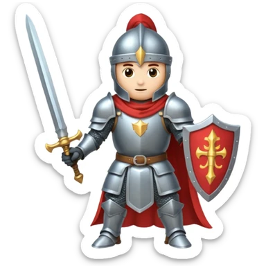 Battle mage: a knight in armor wielding both sword and magic sticker