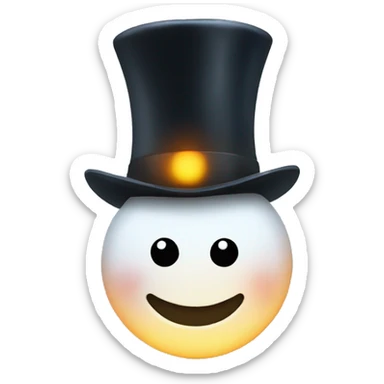 glowing snowman with top hat sticker