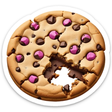 Make a broken chocolate chip cookie with no face.🍪 sticker